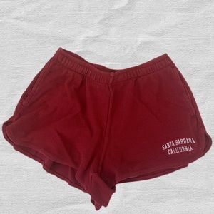 Brandy Melville Red Santa Barbara Shorts